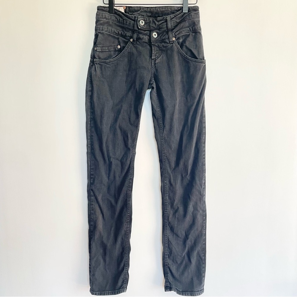 Dondup Women’s Skinny Jeans Jack Black Gray Button Fly Made in Italy Size 29